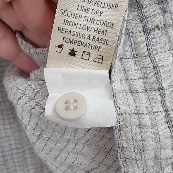 Max Studio Women's Plaid Ruffle‎ Button Down Cotton Shirt Size Medium - Picture 13 of 15